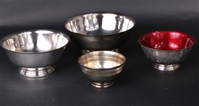 Three Graduated Silver Plated Revere Style Bowls