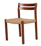 Danish Modern Oak and Rope Seat Side Chair