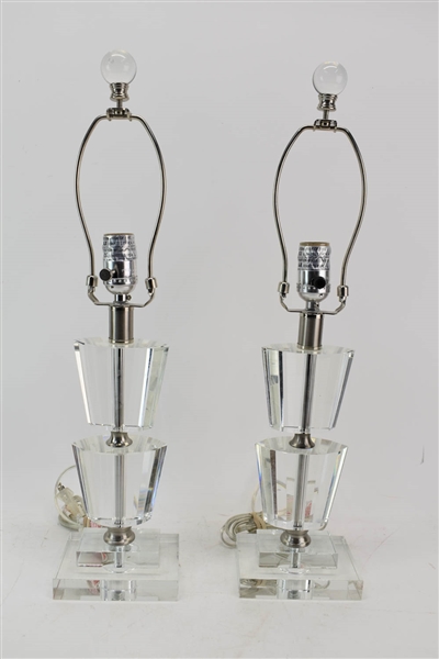 Pair of Modern Glass Table Lamps