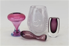 Lot of Rich Miller & Kosta Boda Purple Art Glass