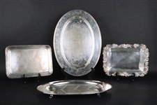Large Oval Silver Plated Tray 