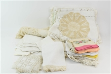 Group of White Napkins and Table Linens