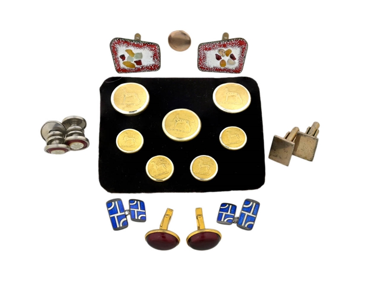 Set of Seven Animal Motif Brass Blazer Buttons