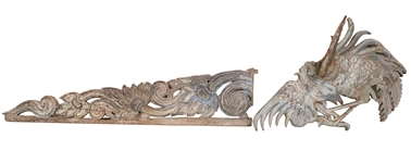 Two Asian Painted Wood Architectural Fragments