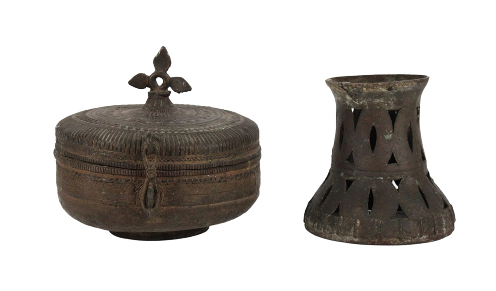 Southeast Asian Metal Covered Pot