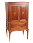 Neoclassical Style Inlaid Walnut Tall Cabinet