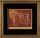 Four Engravings in Eglomise Frames