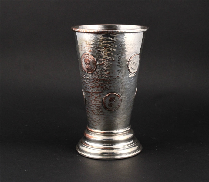 Large Plated Tavern Gaming Cup with Dice at Base