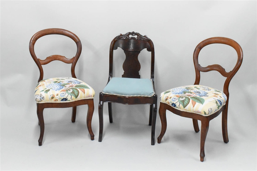 Pair of Victorian Balloon Back Side Chairs
