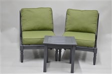 Pair of Gray Painted Outdoor Patio Chairs