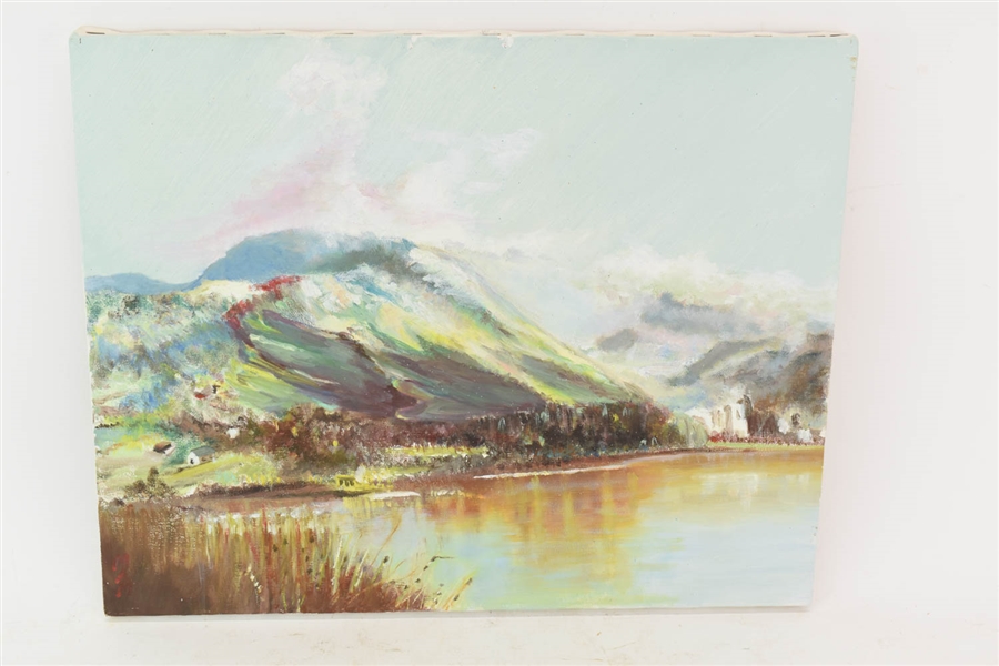 Oil on Canvas, Lakeside Landscape