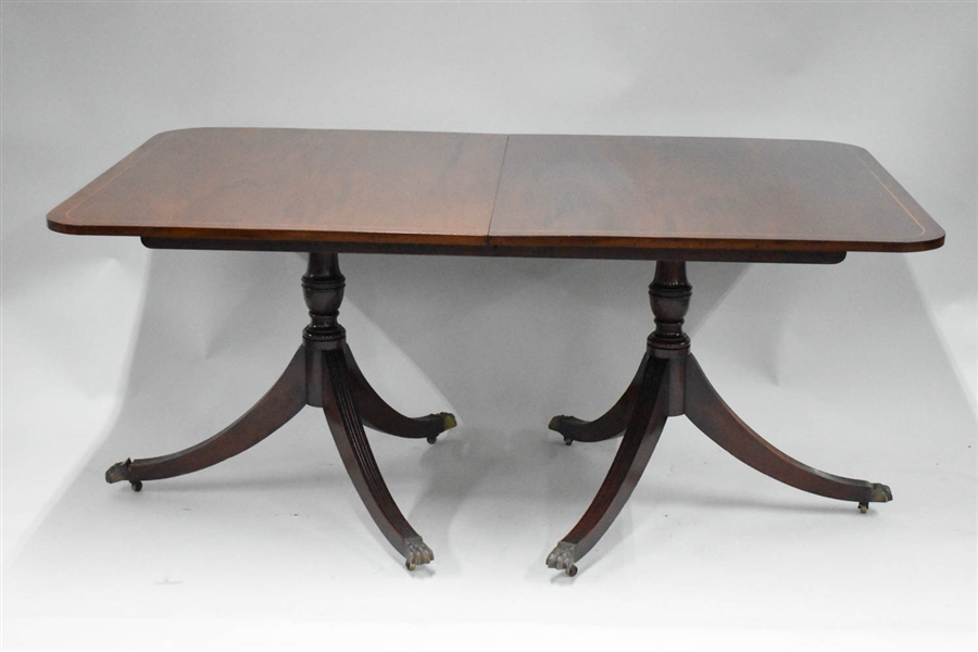 Duncan Phyfe Style Double Pedestal Dining Table