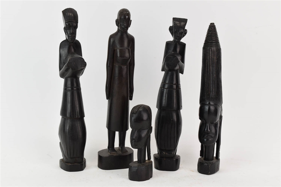 Group of Hardwood Tribal Style Carved Figurines
