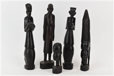 Group of Hardwood Tribal Style Carved Figurines