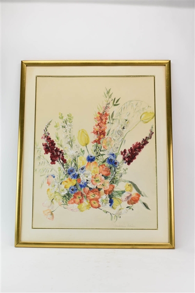 Madeleine Monier, Watercolor, Bouquet of Flowers