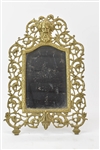 Baroque Style Gilt Metal Tabletop Looking Glass