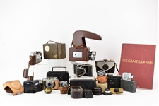 Group of Vintage Cameras and Camera Lenses