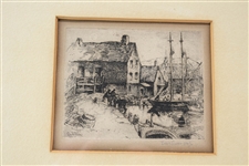 Ivan Summers, Etching, "Boat in Harbor"