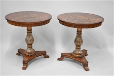 Pair of Regency Style Inlaid Center Tables