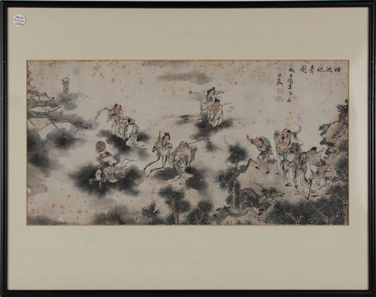 Four Framed Chinese Paintings on Rice Paper