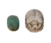 Two Egyptian Scarab Beads
