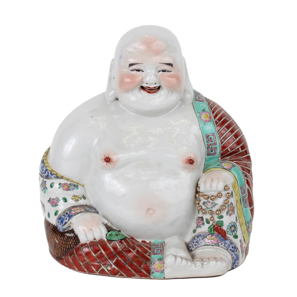 Chinese Famille Rose Porcelain Figure of Budai