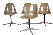 Four Herman Miller Fiberglass Shell Chairs