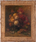 Louis Bonamici, Oil on Canvas, "Chrysanthems"