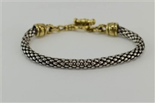 18K Yellow Gold Caviar Sterling Silver Bracelet