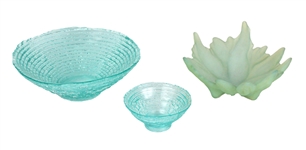 Two Turquoise-Toned Art Glass Bowls