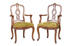 Pair of French Provincial Fruitwood Armchairs