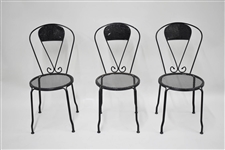Set of Three Black Painted Parlor Chairs