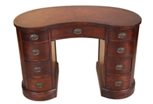 Regency Style Mahogany Kidney Shaped Desk