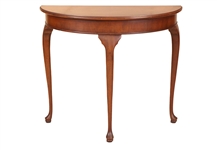 Queen Anne Style Mahogany Demi-Lune Table