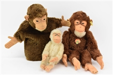 Three Assorted Steiff Monkeys