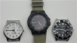 Timex Solar/Quartz Watches w/Casio Dive Watch
