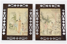 Two Mixed Media Depicting Geishas