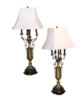 Pair of Neoclassical Style Gilt Bronze Lamps