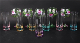 Group of Tinted and Painted Glassware