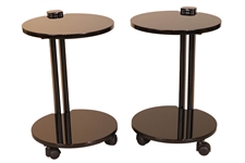 Pair of Ebonized Circular Side Tables