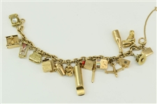 14k Yellow Gold Whimsical Charm Bracelet