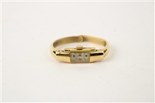 18K Yellow Gold Childs Bangle Bracelet Watch
