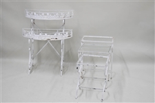 White Painted Metal Nesting Occasional Tables