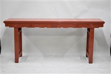 Asian Hardwood Red Coral Painted Altar Table