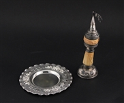 Judaic Silver Spice Tower and Plate
