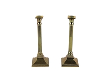 Pair of Neoclassical Style Brass Candlesticks