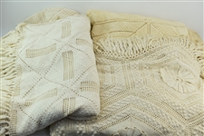 Pair of Antique Crochet Bed Spreads 