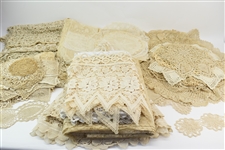 Group of Assorted Crochet and Lacework Linens 