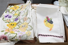 Large Group of Assorted Table and Bed Linens 