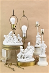Group Vintage Figural Bisque Table Lamps